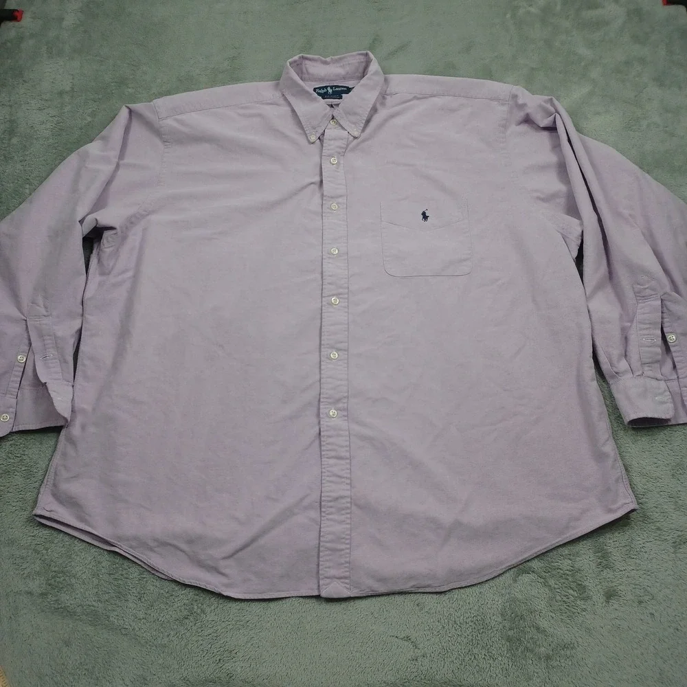 Ralph Lauren Shirt‎ Mens XXL Purple Big Shirt Oversized Button Up Preppy